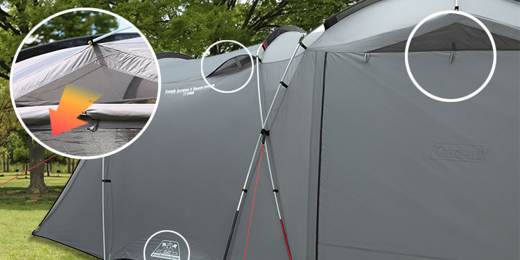 ベンチレーションが多数あり