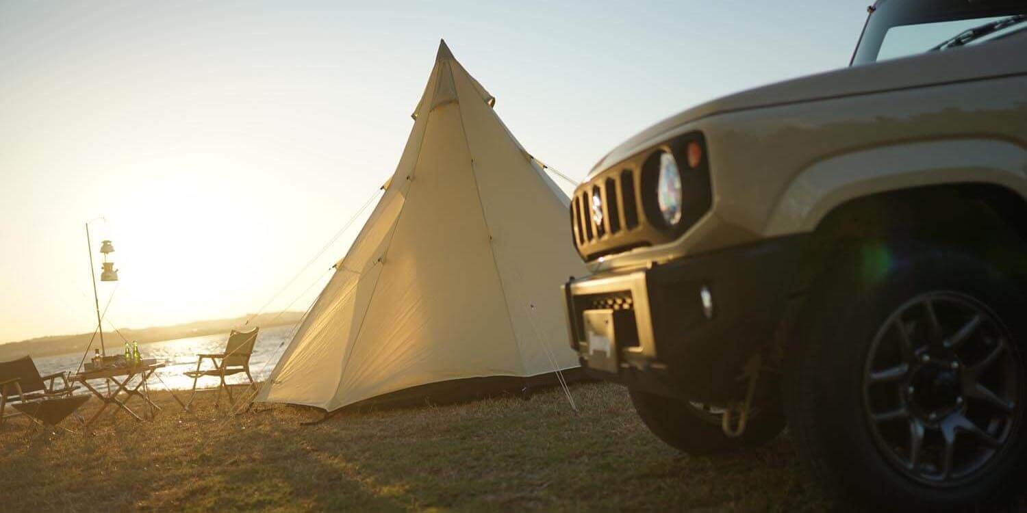 SUZUKI(スズキ) Jimny(ジムニー) × Hilander(ハイランダー) One Pole Tent(ワンポールテント)