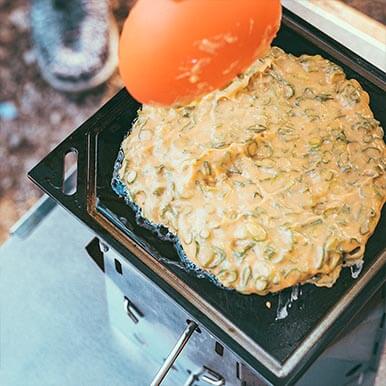過去に食べたネギ焼きをもう一度食べたいという思いでトライ！