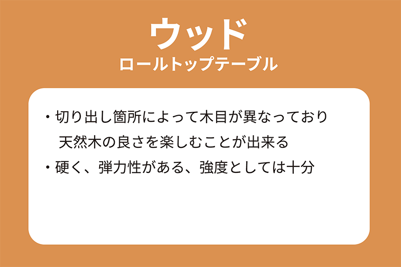 ウッドロールトップテーブルとの違い