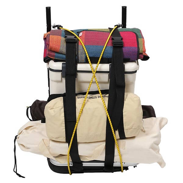 軽量アルミ背負子フルアウトの2本のバックルベルト