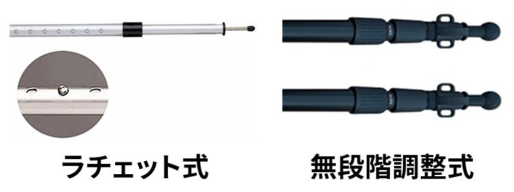 ラチェット式と無段階調節式